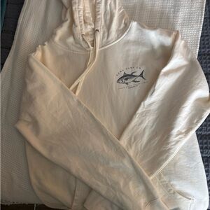 Cream Hoodie with Fish Logo
